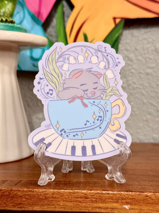 Fancy Cat Sticker | Teacup Buddies