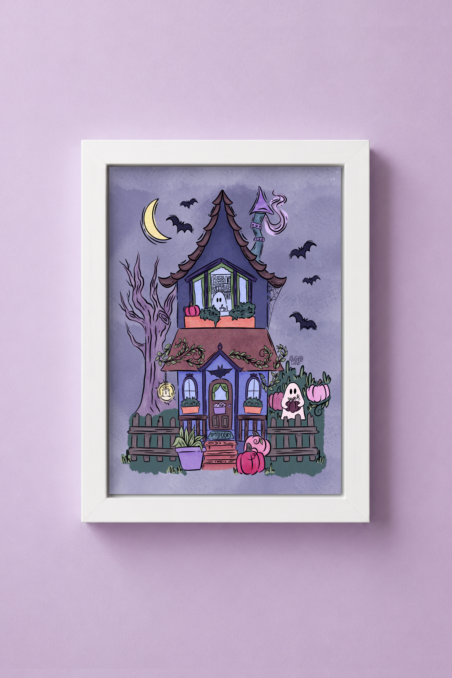 Spooky Ghost House Print