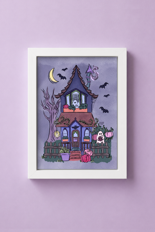 Spooky Ghost House Print