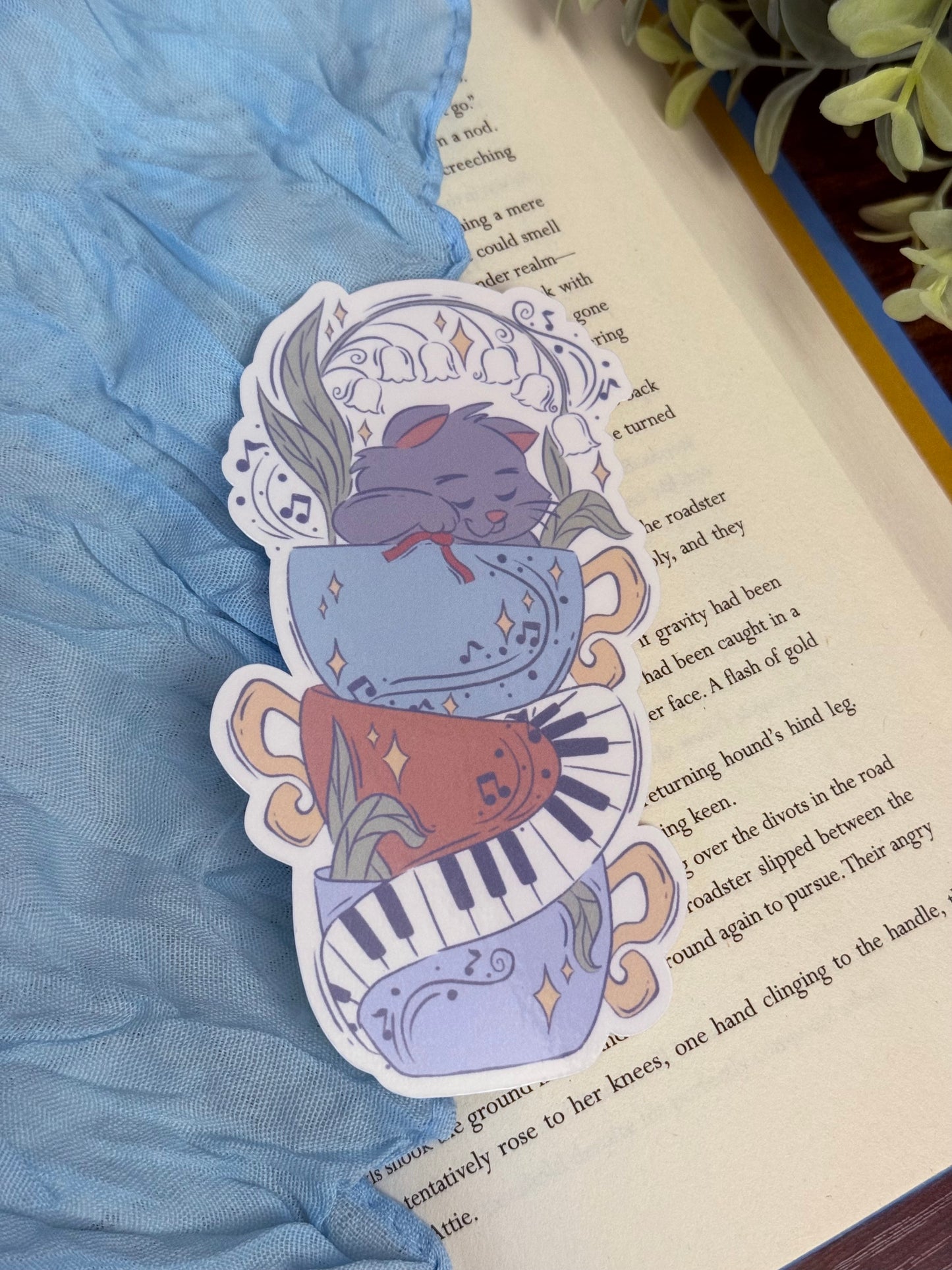 A Cat’s Melody Teacup Bookmark | Teacup Buddies