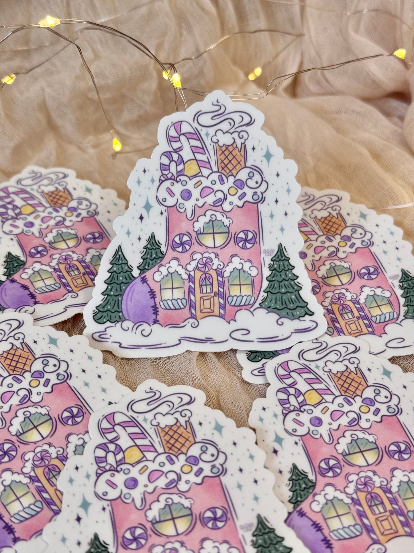 Candy Stocking House Sticker