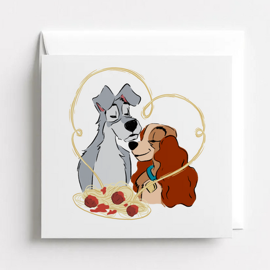 Spaghetti Kiss Greeting Card