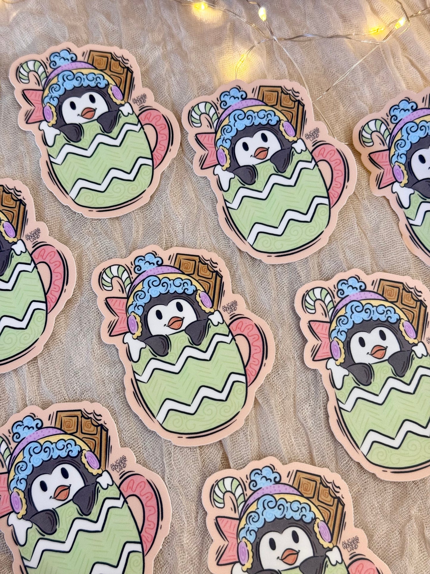 Winter Penguin Mug Sticker