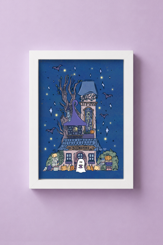 Spooky Bookstore Print