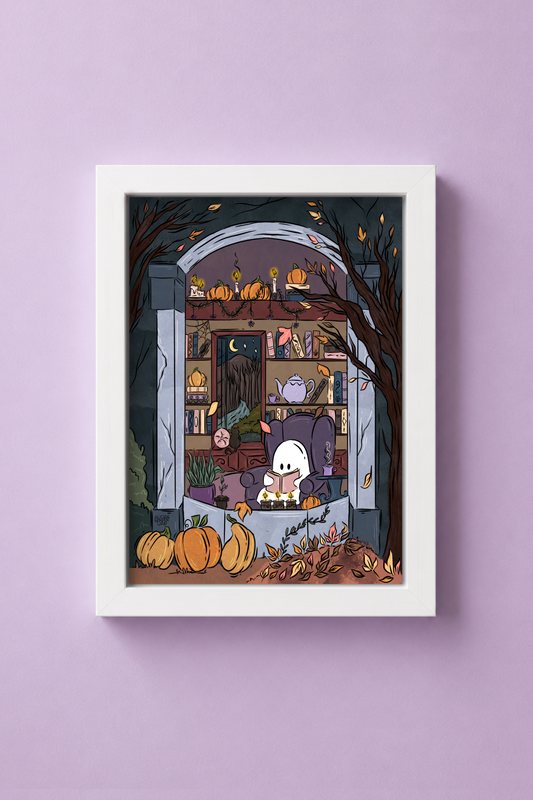 Ghost and his Reading Corner Print