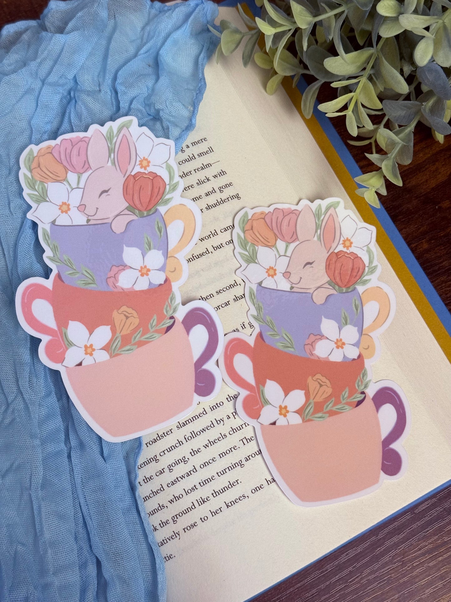 Meadow Bunny Teacup Bookmark | Teacup Buddies