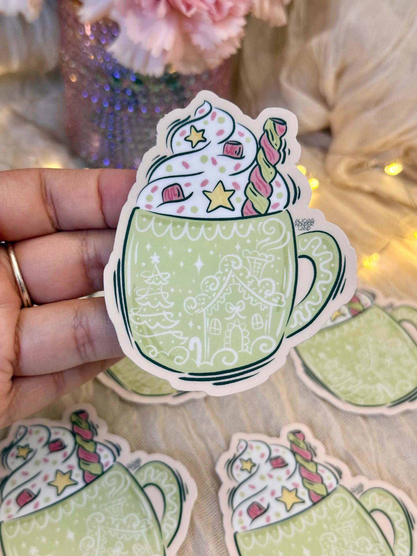Mint Green Xmas Mug Sticker