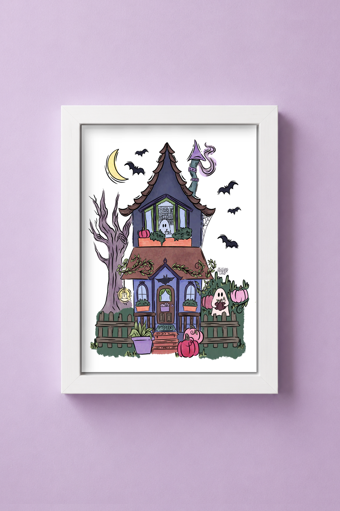 Spooky Ghost House Print