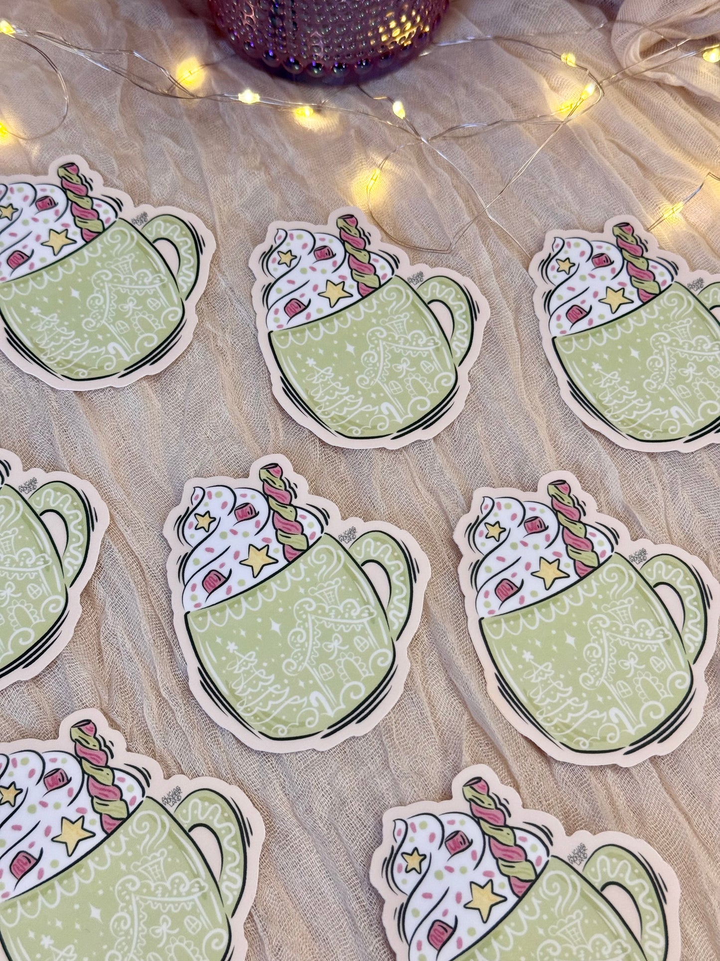 Mint Green Xmas Mug Sticker
