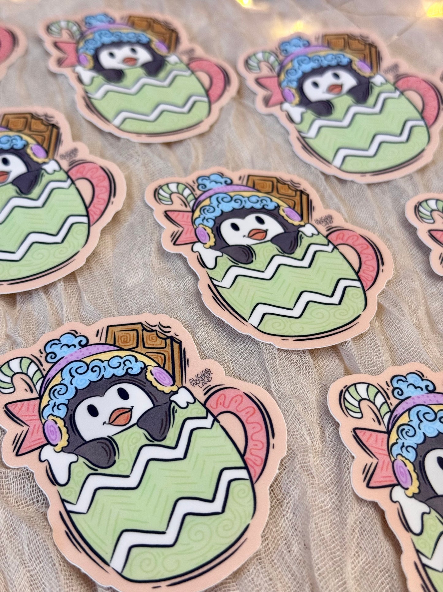 Winter Penguin Mug Sticker