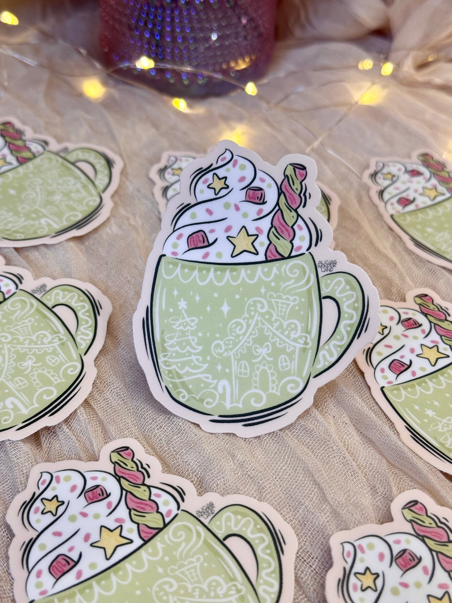 Mint Green Xmas Mug Sticker