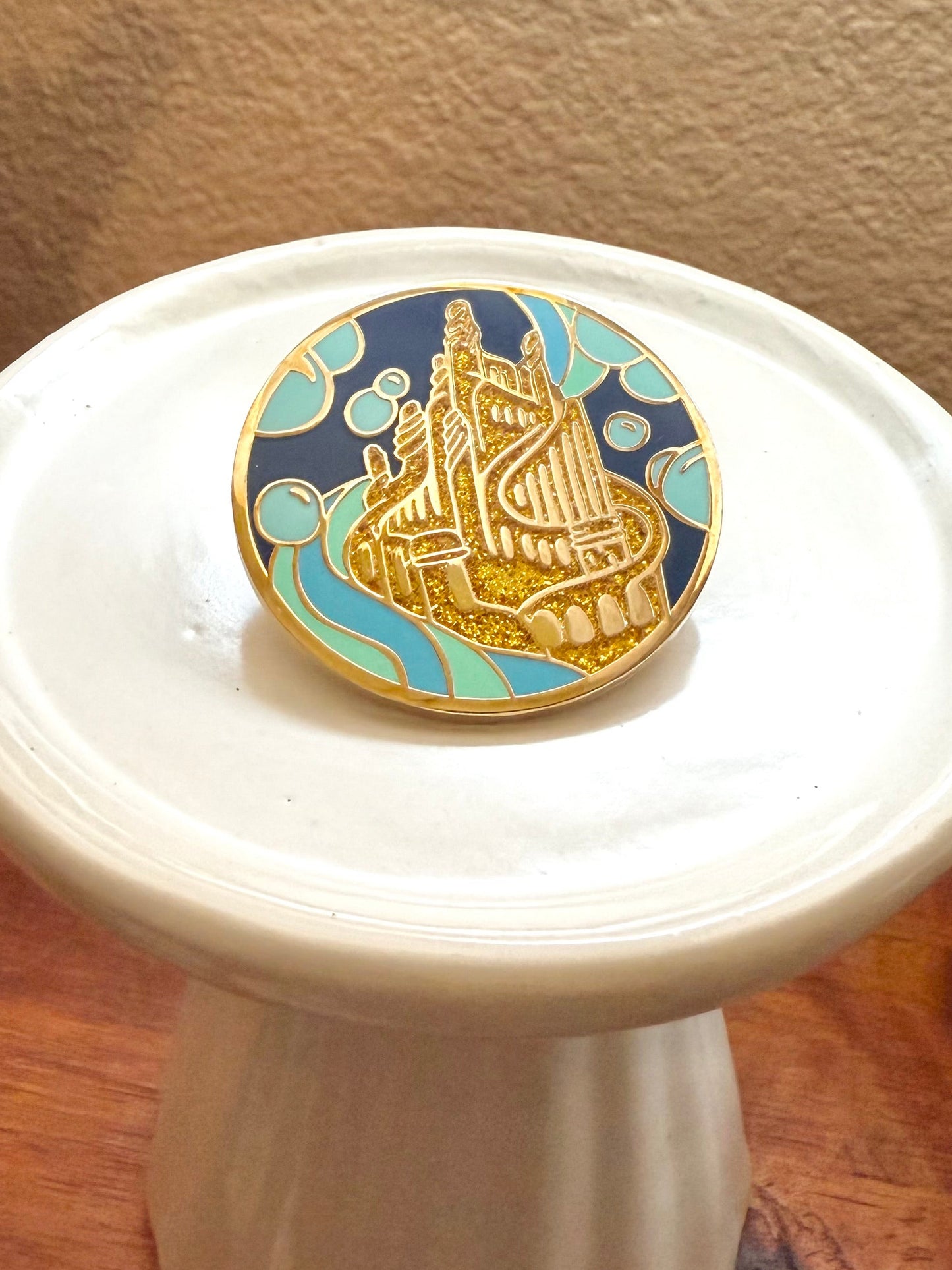 Mermaid Castle Enamel Pin -  1.5” Hard enamel
