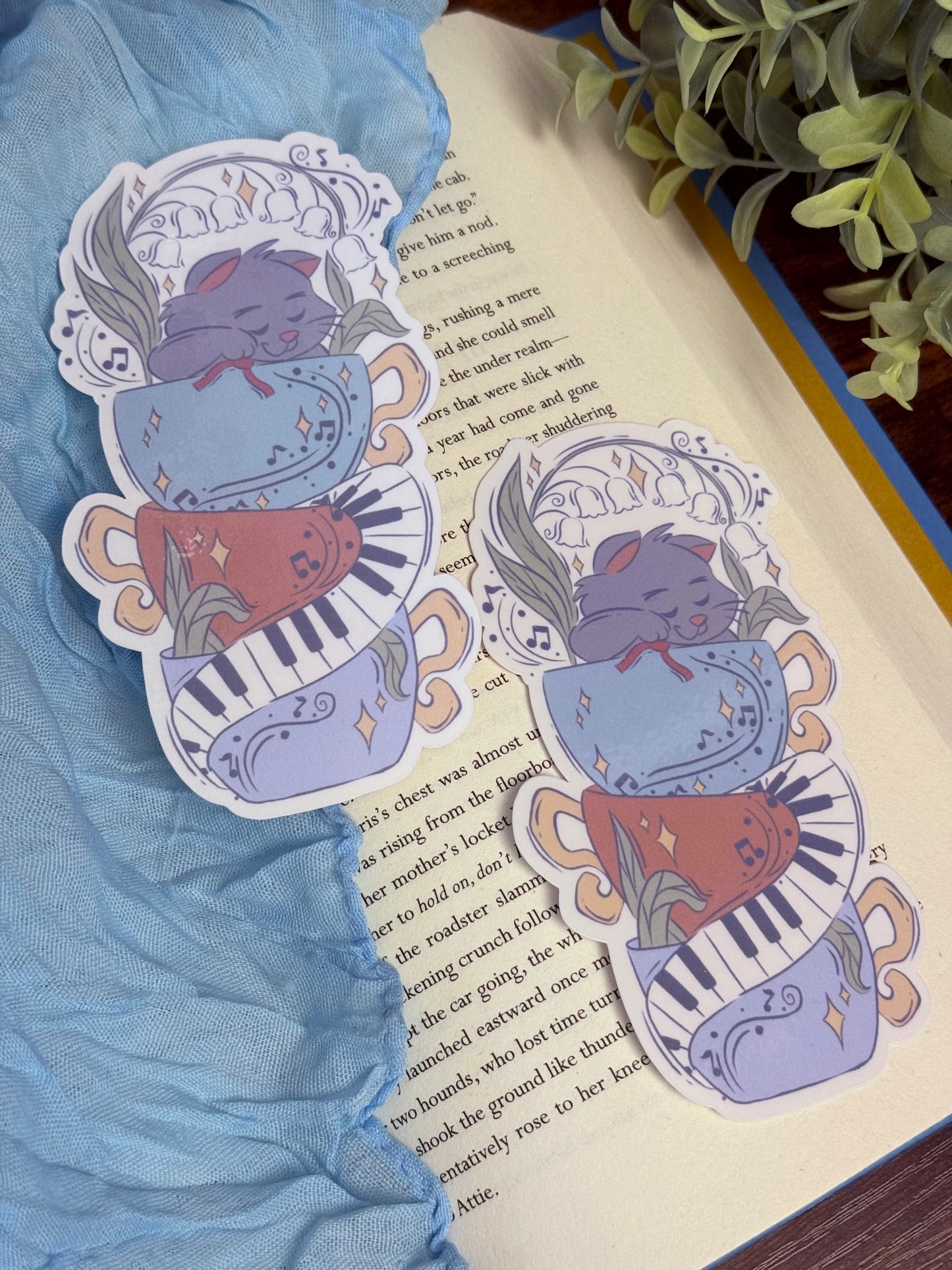 A Cat’s Melody Teacup Bookmark | Teacup Buddies