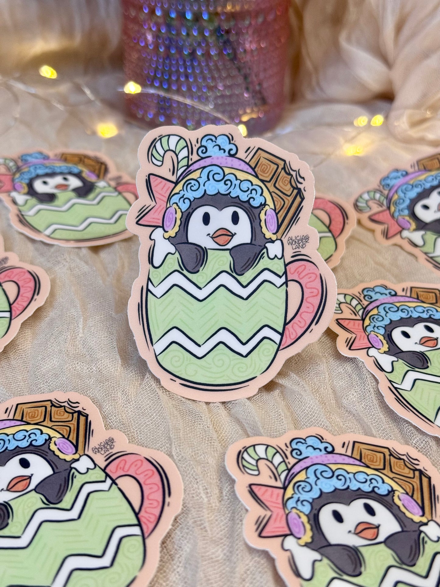 Winter Penguin Mug Sticker
