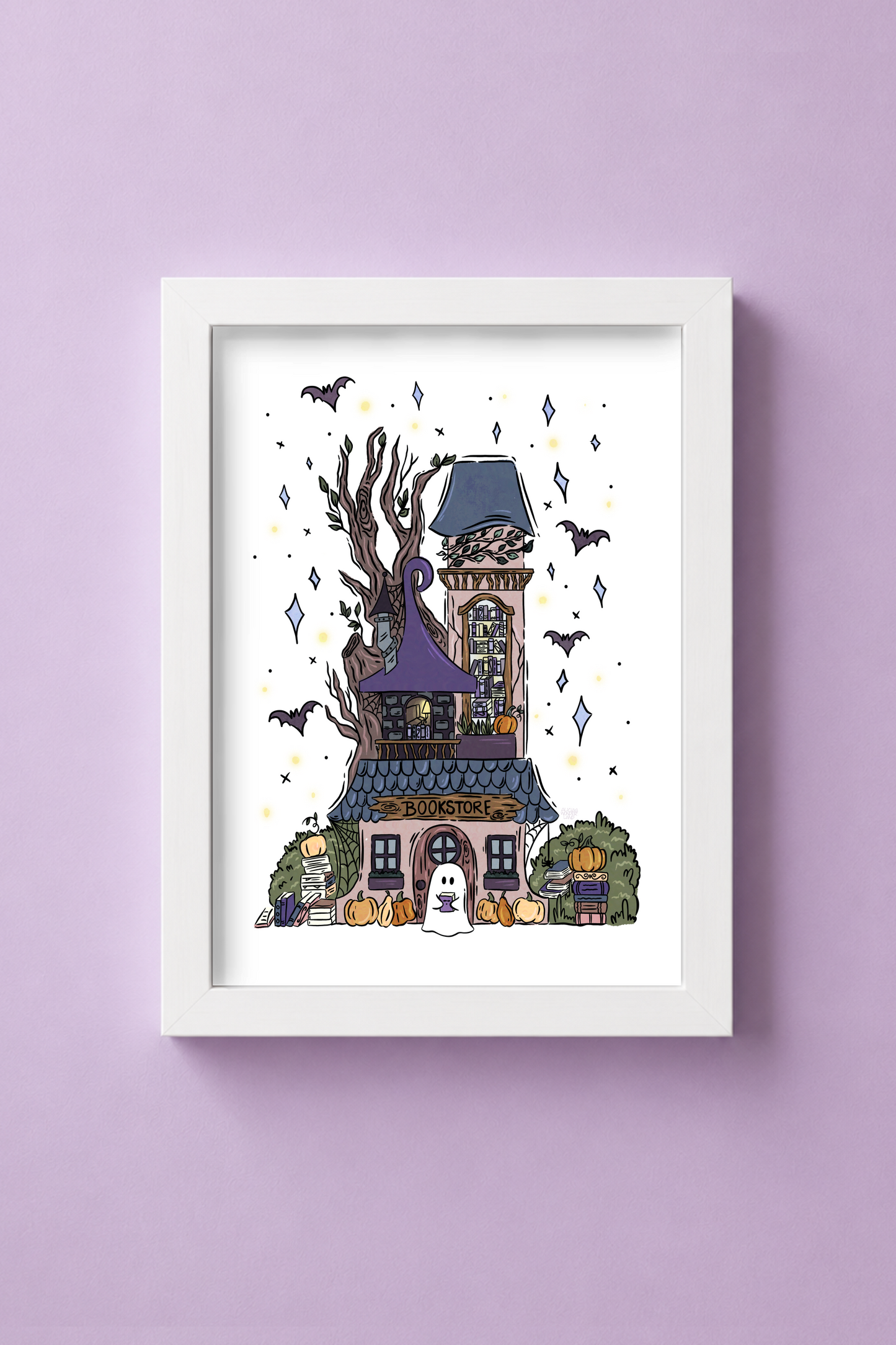 Spooky Bookstore Print