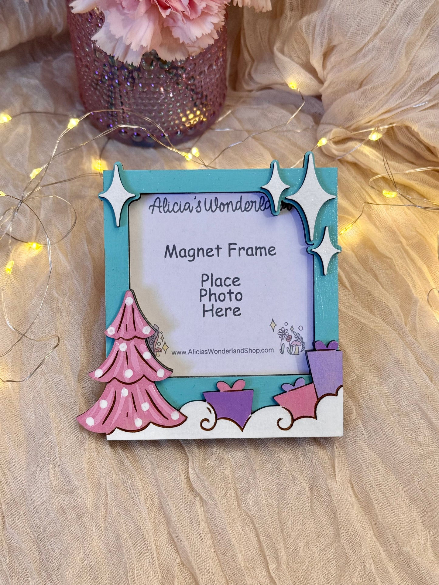 Whimsical Christmas Tree Magnet Frame