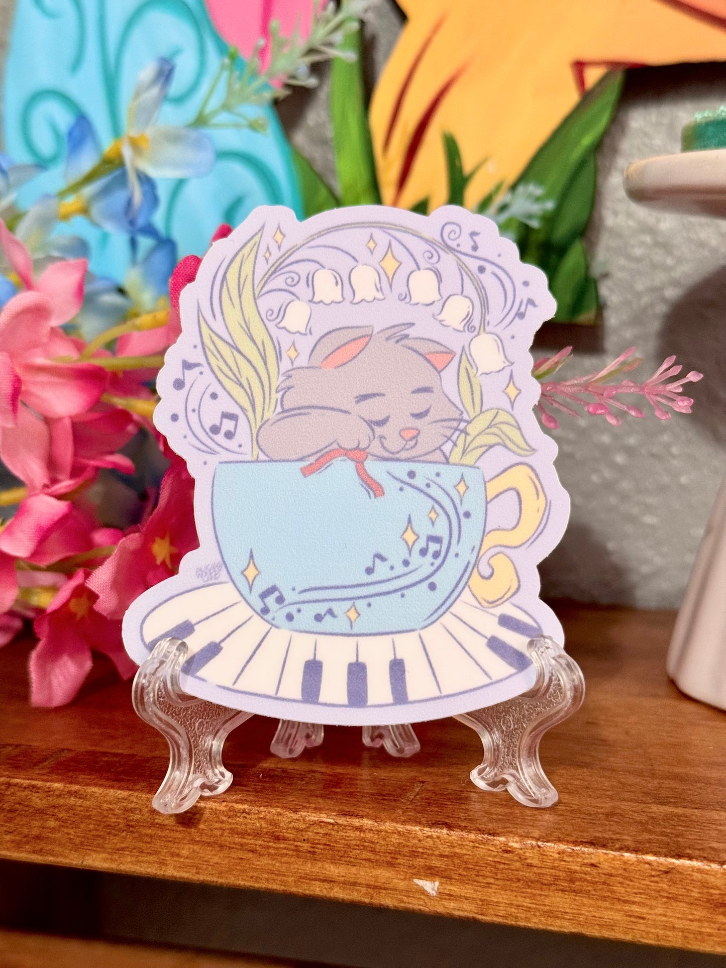 Fancy Cat Sticker | Teacup Buddies