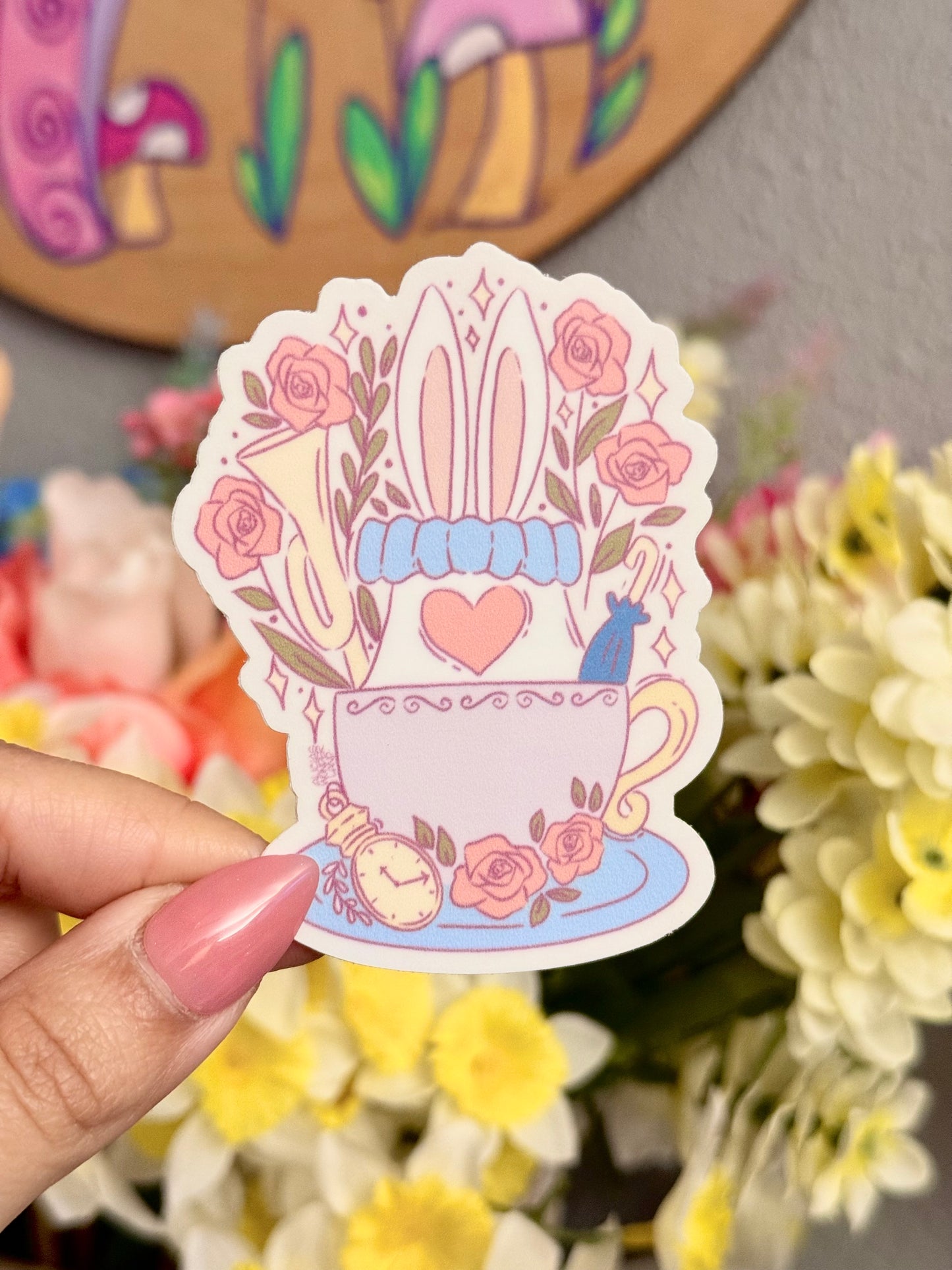 White Rabbit Sticker | Teacup Buddies