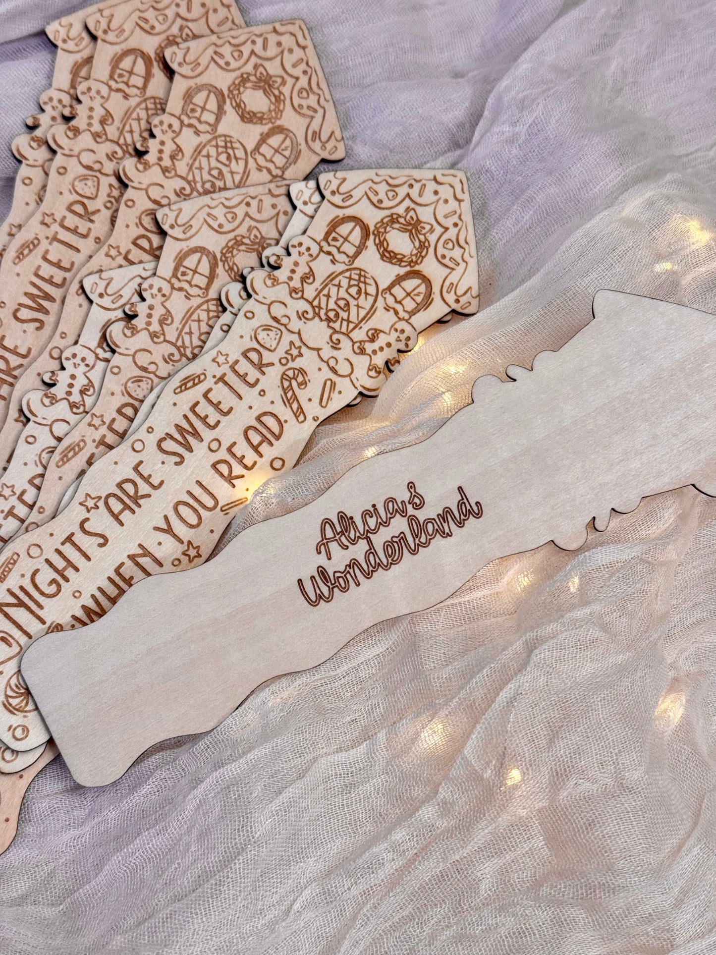 Jolly Night Reads Wood Bookmark