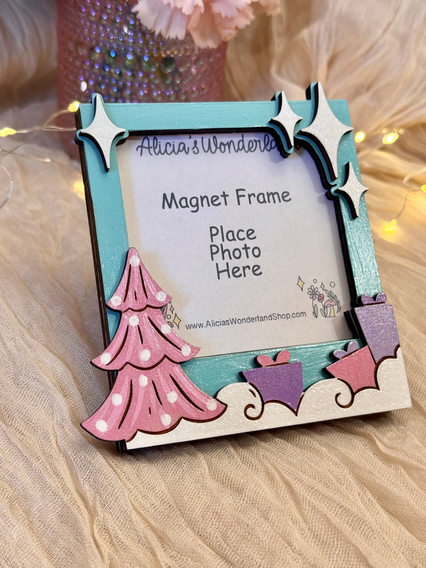 Whimsical Christmas Tree Magnet Frame