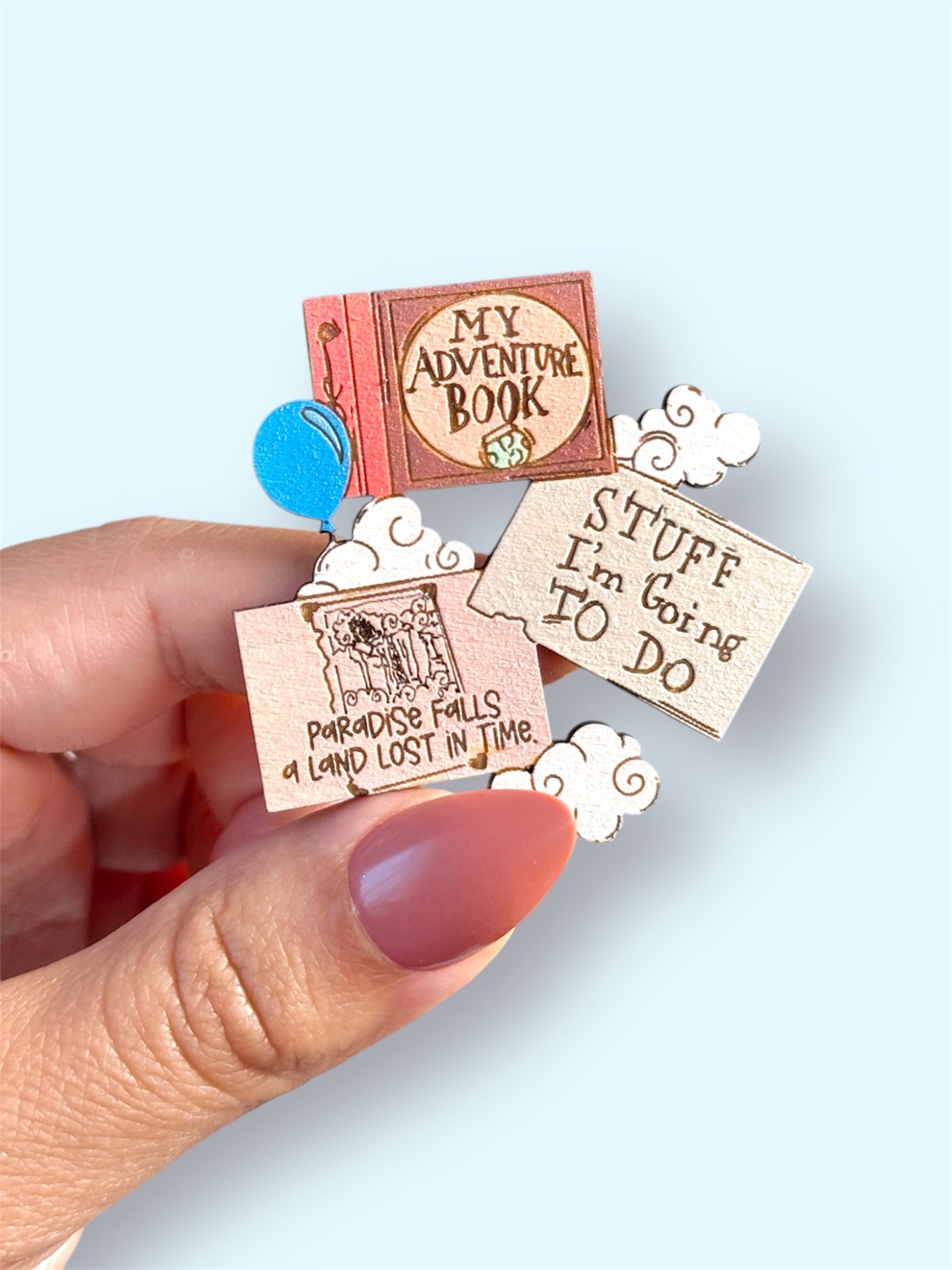 Adventure Book Wood Pin or Magnet