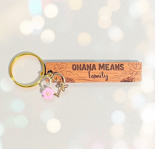 Ohana Wood Keychain