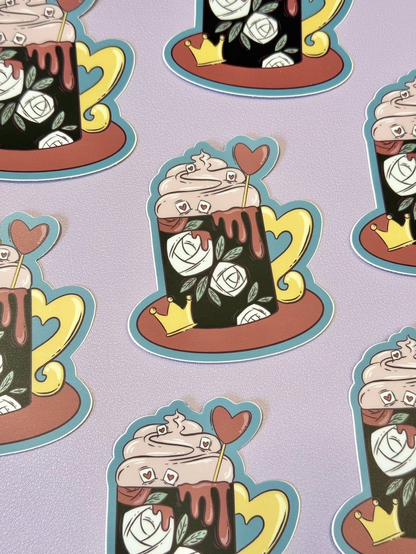 Red Queen Spooky Mug Sticker