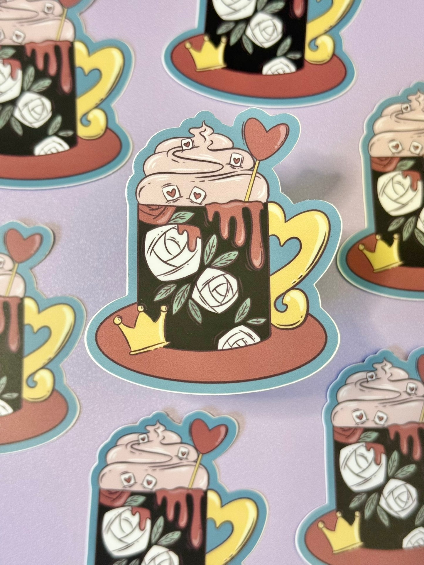 Red Queen Spooky Mug Sticker