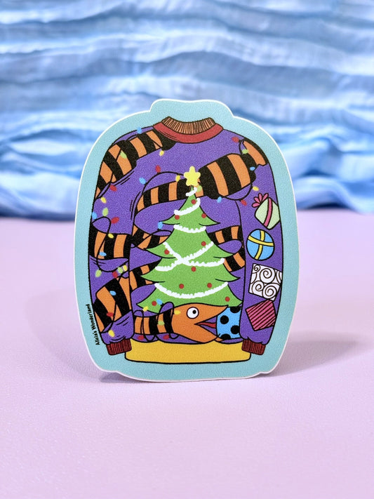 Spooky Christmas Ugly Sweater Sticker