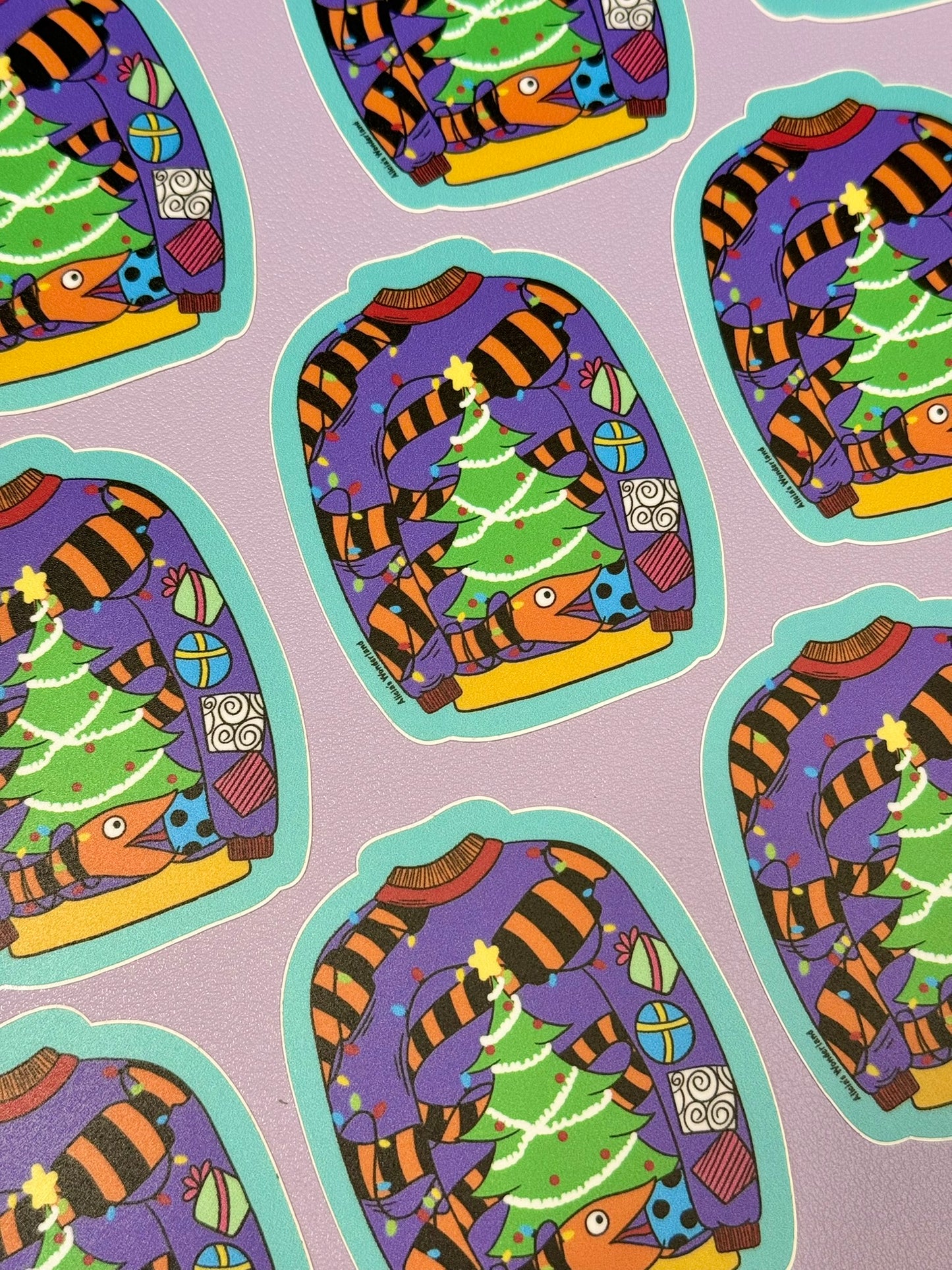 Spooky Christmas Ugly Sweater Sticker
