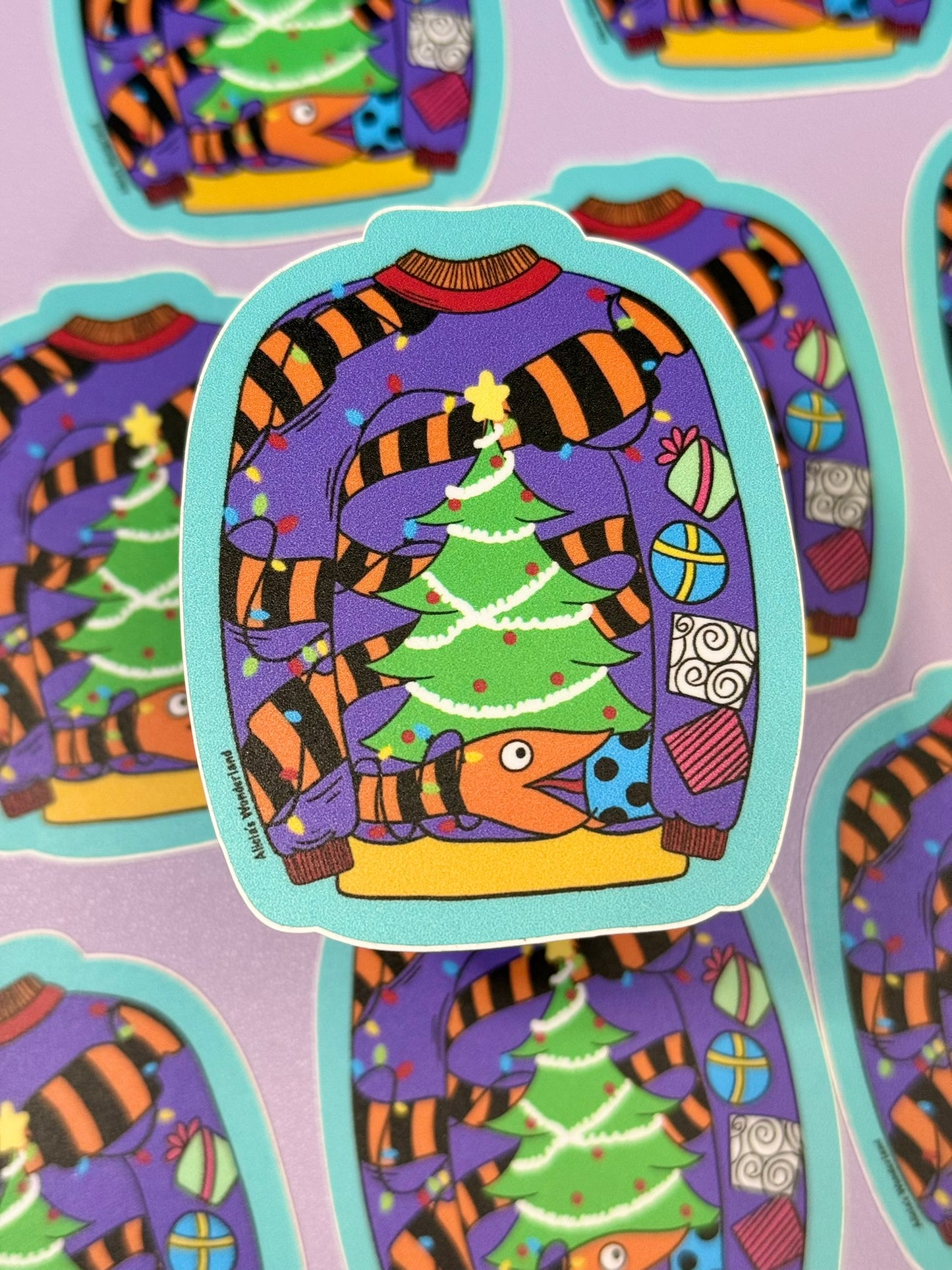 Spooky Christmas Ugly Sweater Sticker