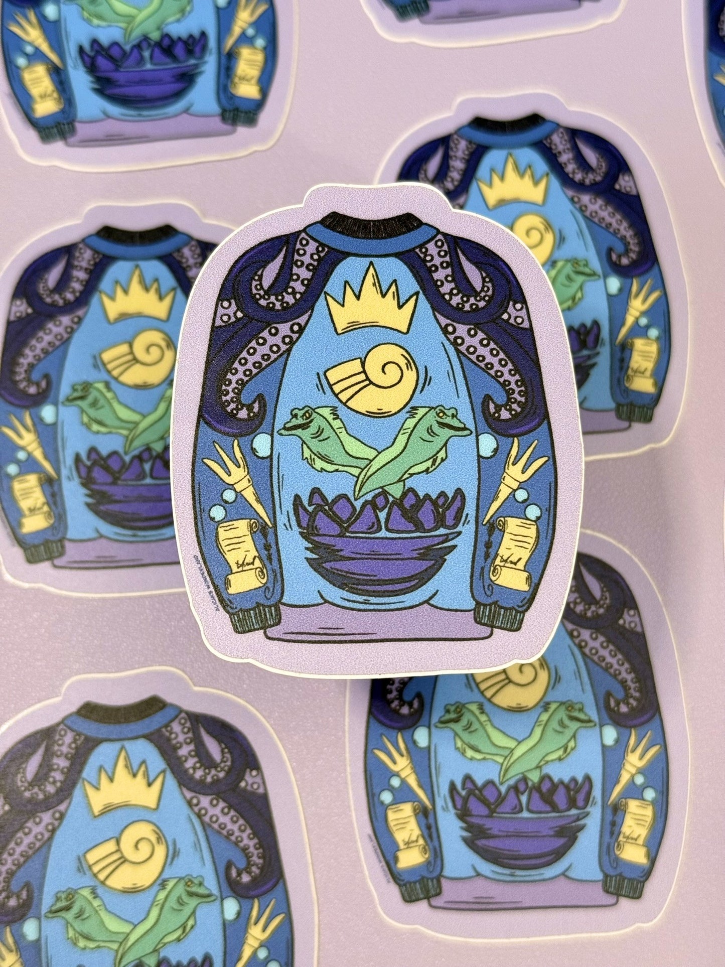 Sea Witch Ugly Sweater Sticker