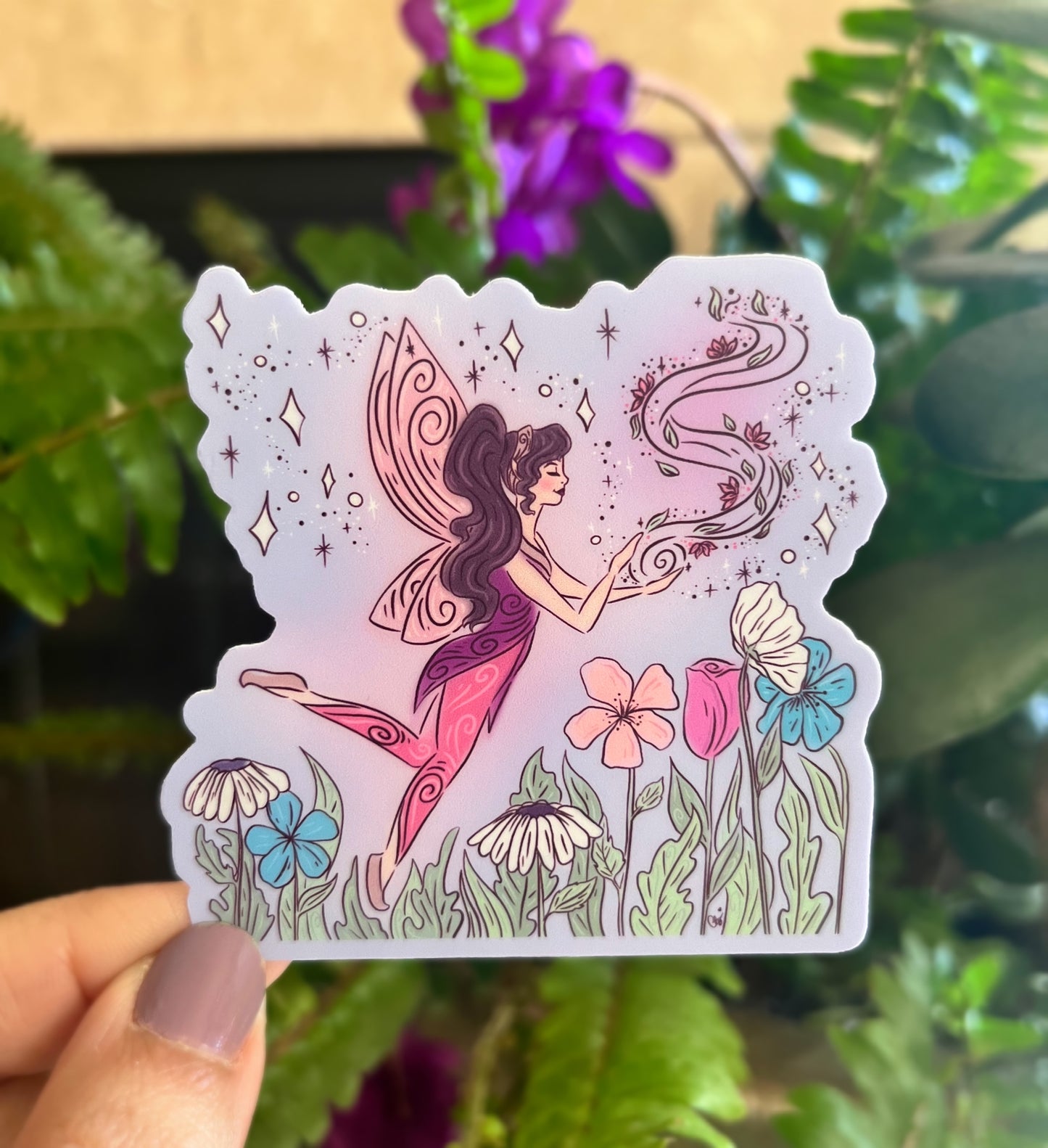 Whispering Wind Fairy Vinyl Sticker