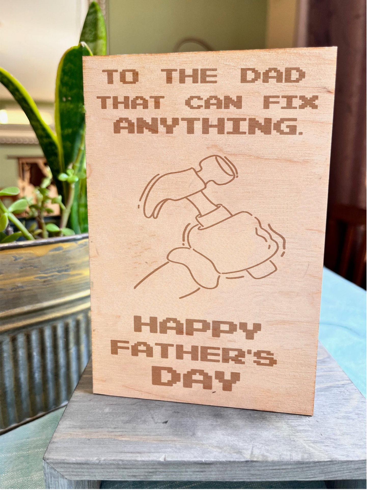 Wood Greeting Card - Fix it Dad