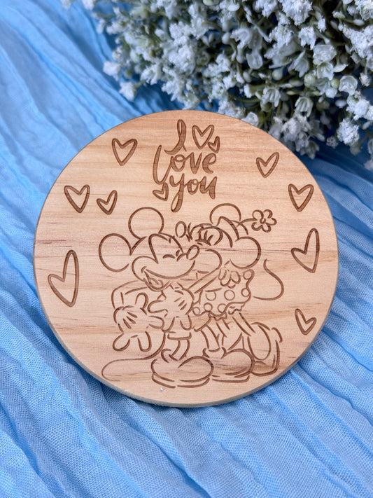 Wood Coaster - I Love You