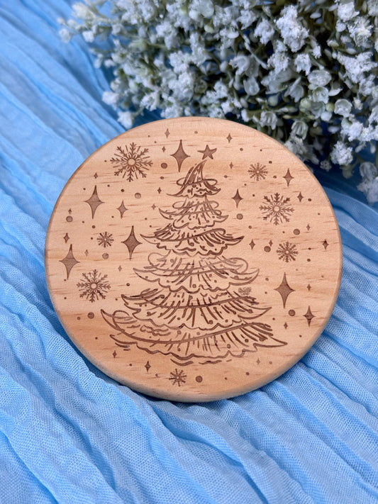 Wood Coaster - Whimsical Xmas Tree