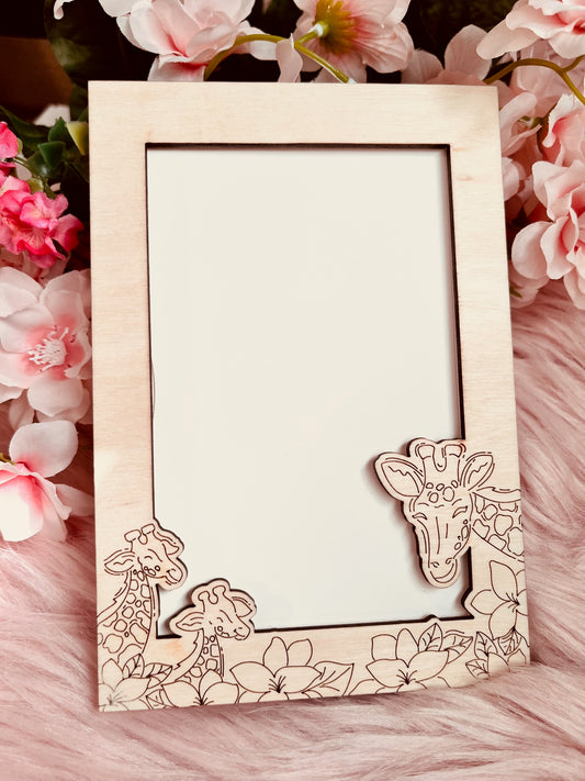 Giraffe Mama Frame Greeting Card