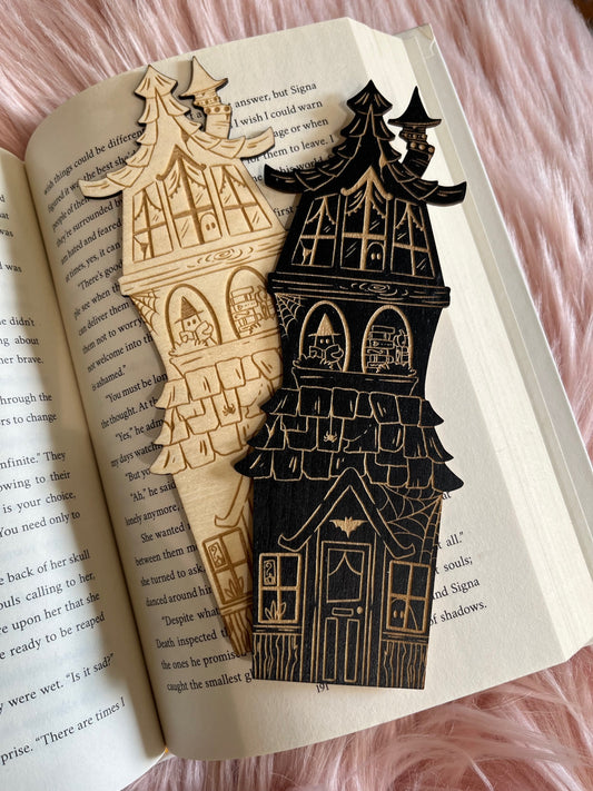 Haunted House Wood Bookmark