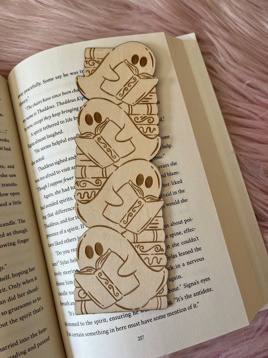 Reading Ghosts Wood Bookmark