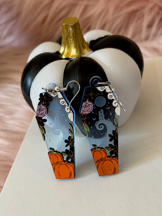 Nightmare Earrings Wood & Acrylic