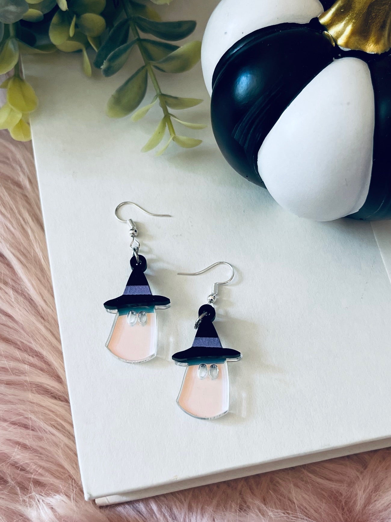 Witchy Ghost Iridescent Earrings