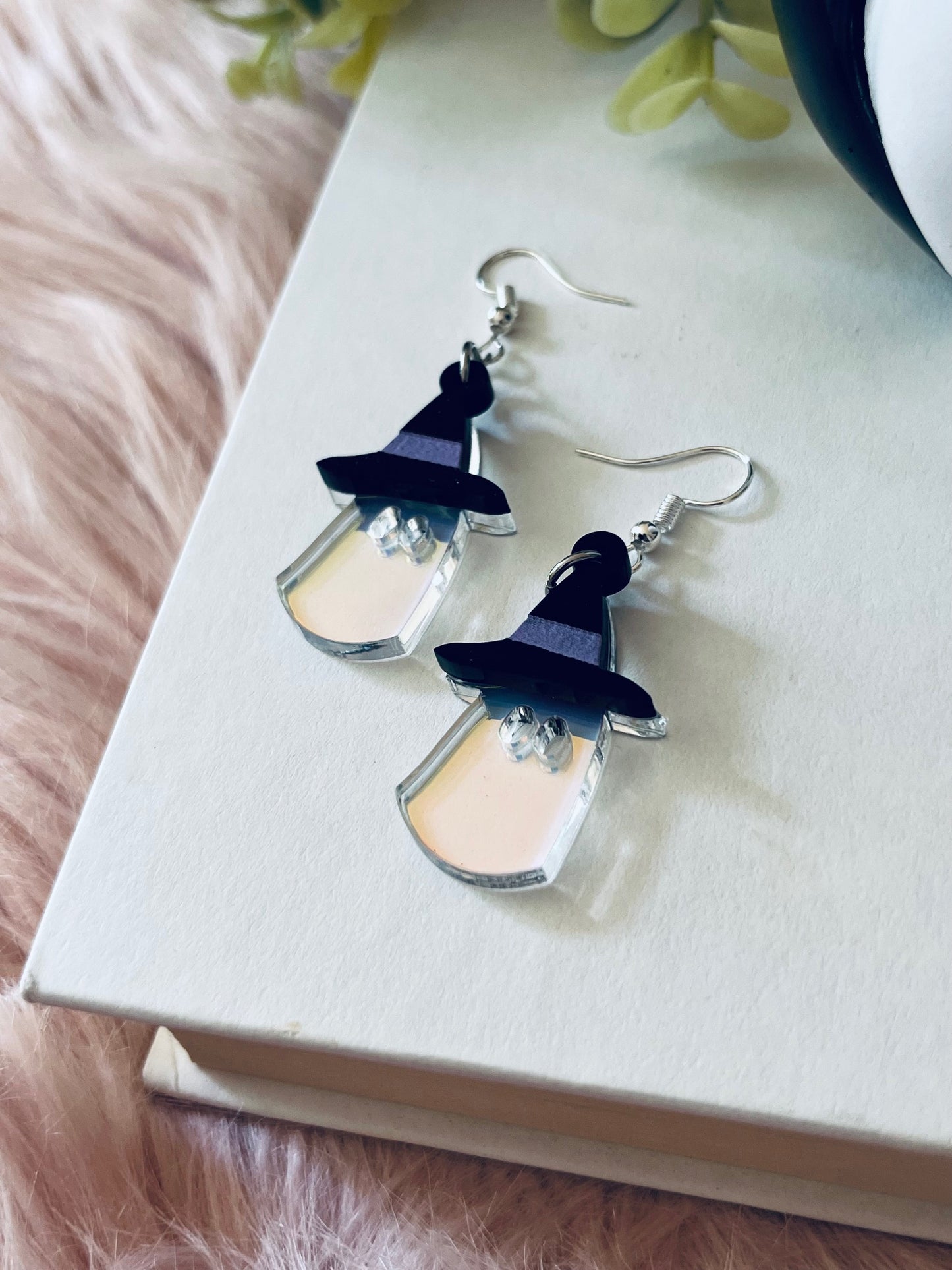 Witchy Ghost Iridescent Earrings