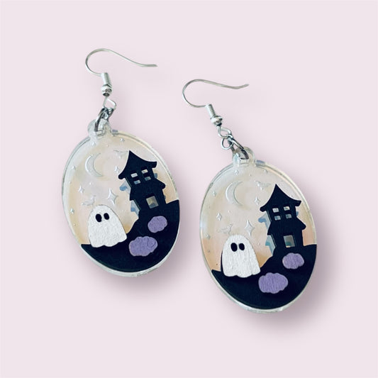 Spooky House Iridescent Earrings