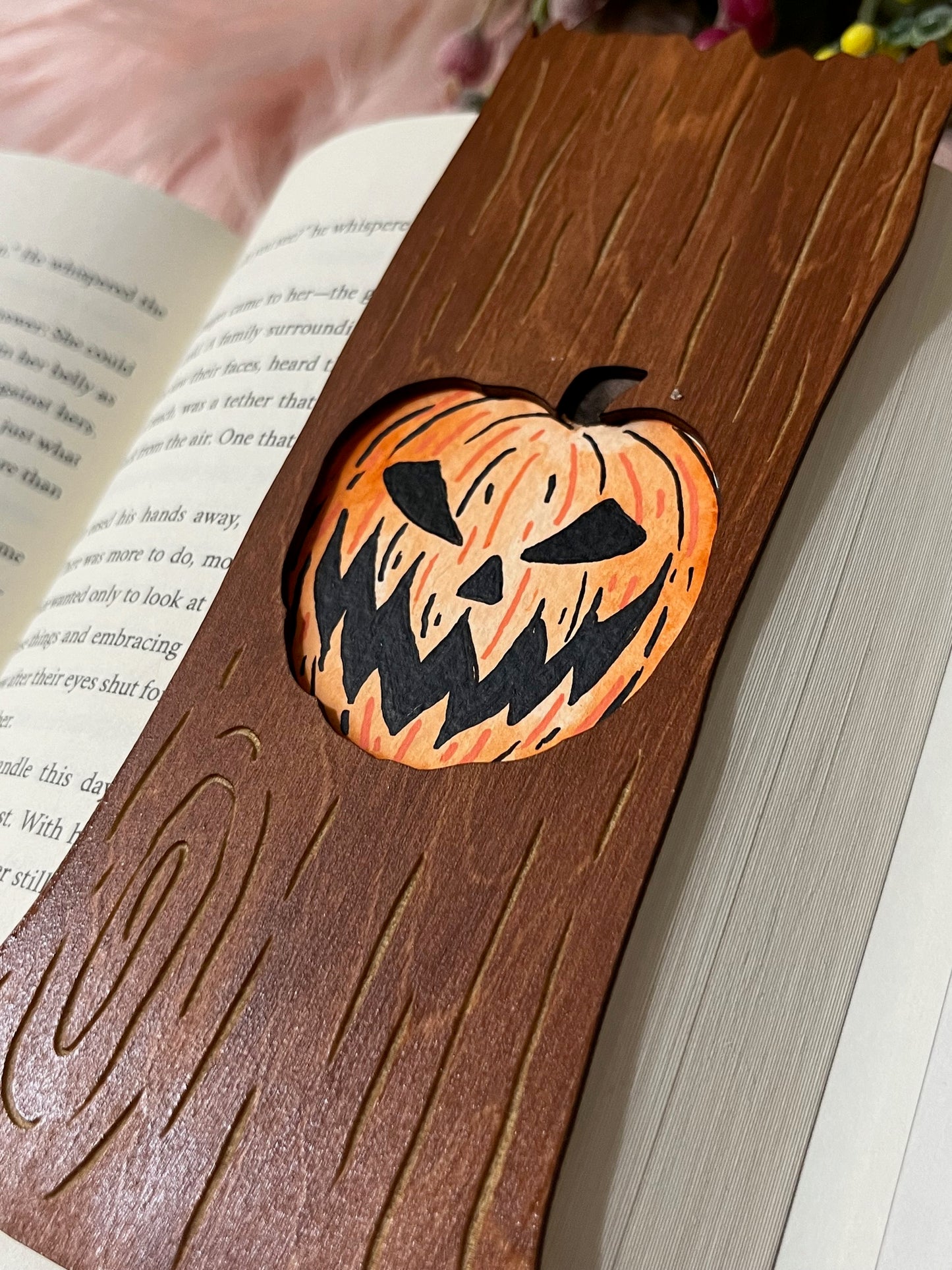 Halloween Tree Wood Bookmark