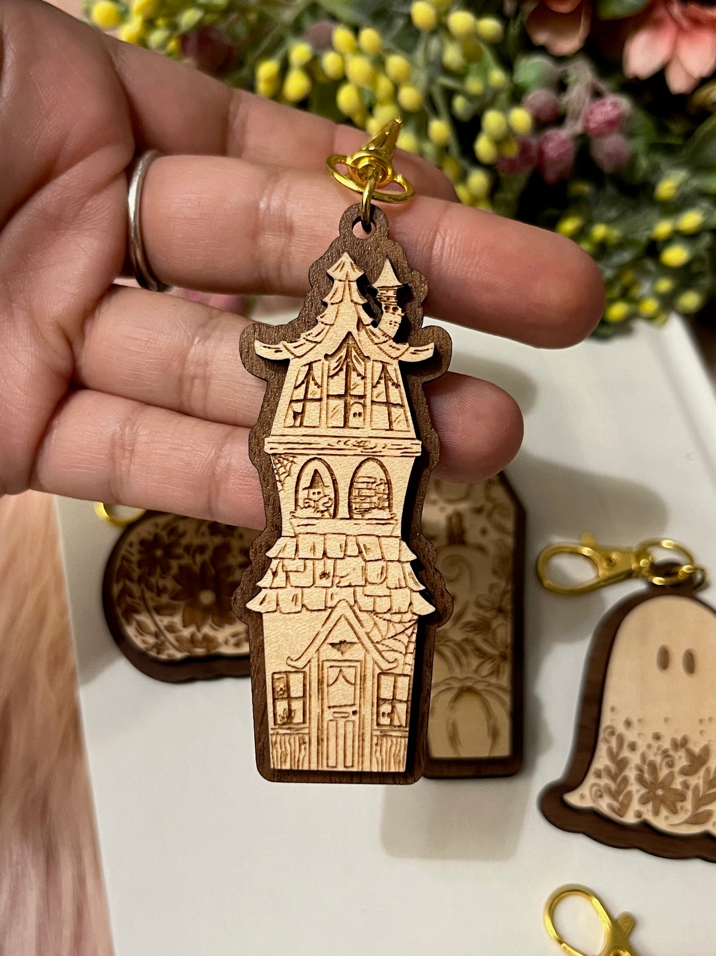 Spooky Wood Keychains