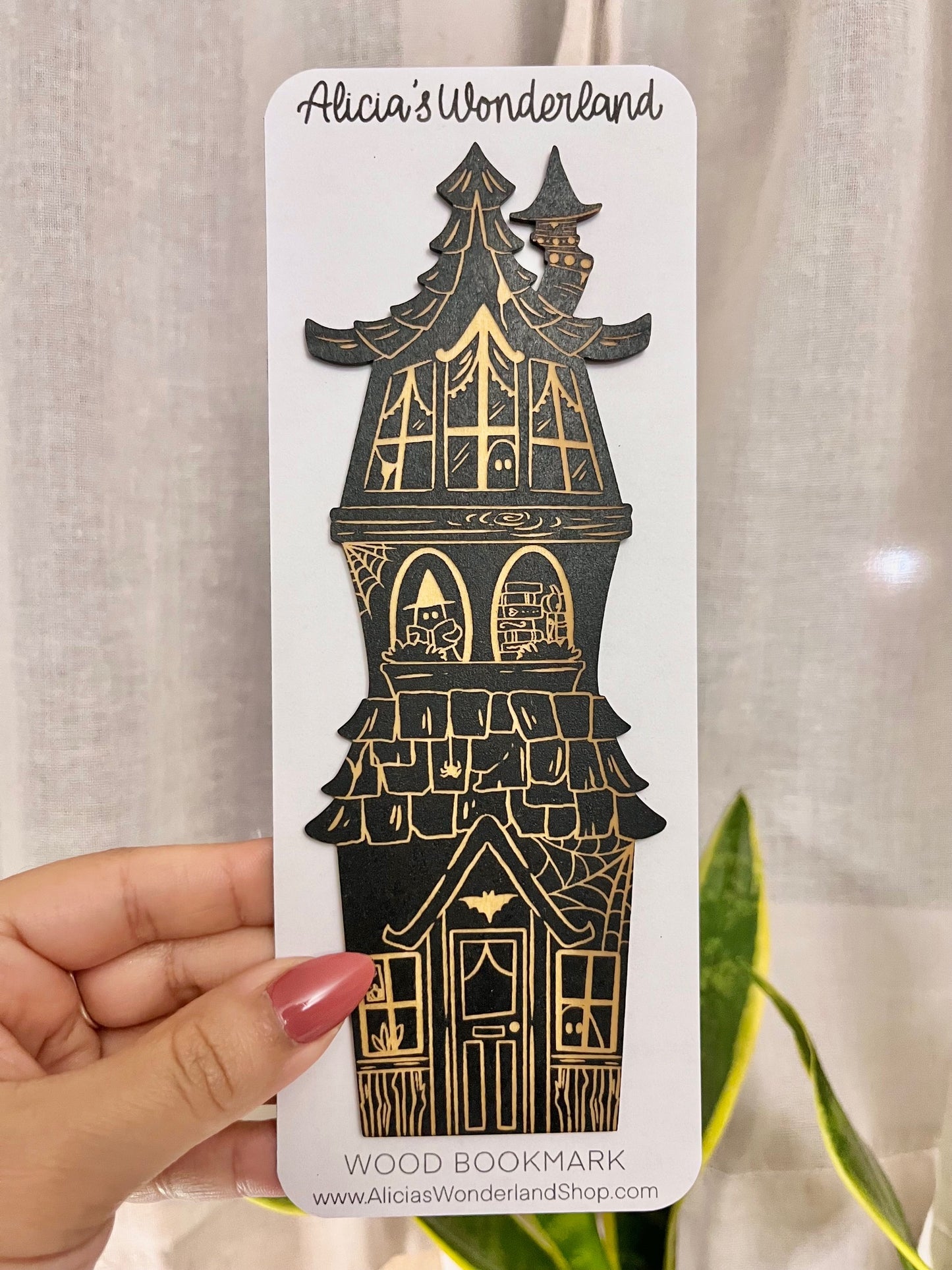 Haunted House Wood Bookmark