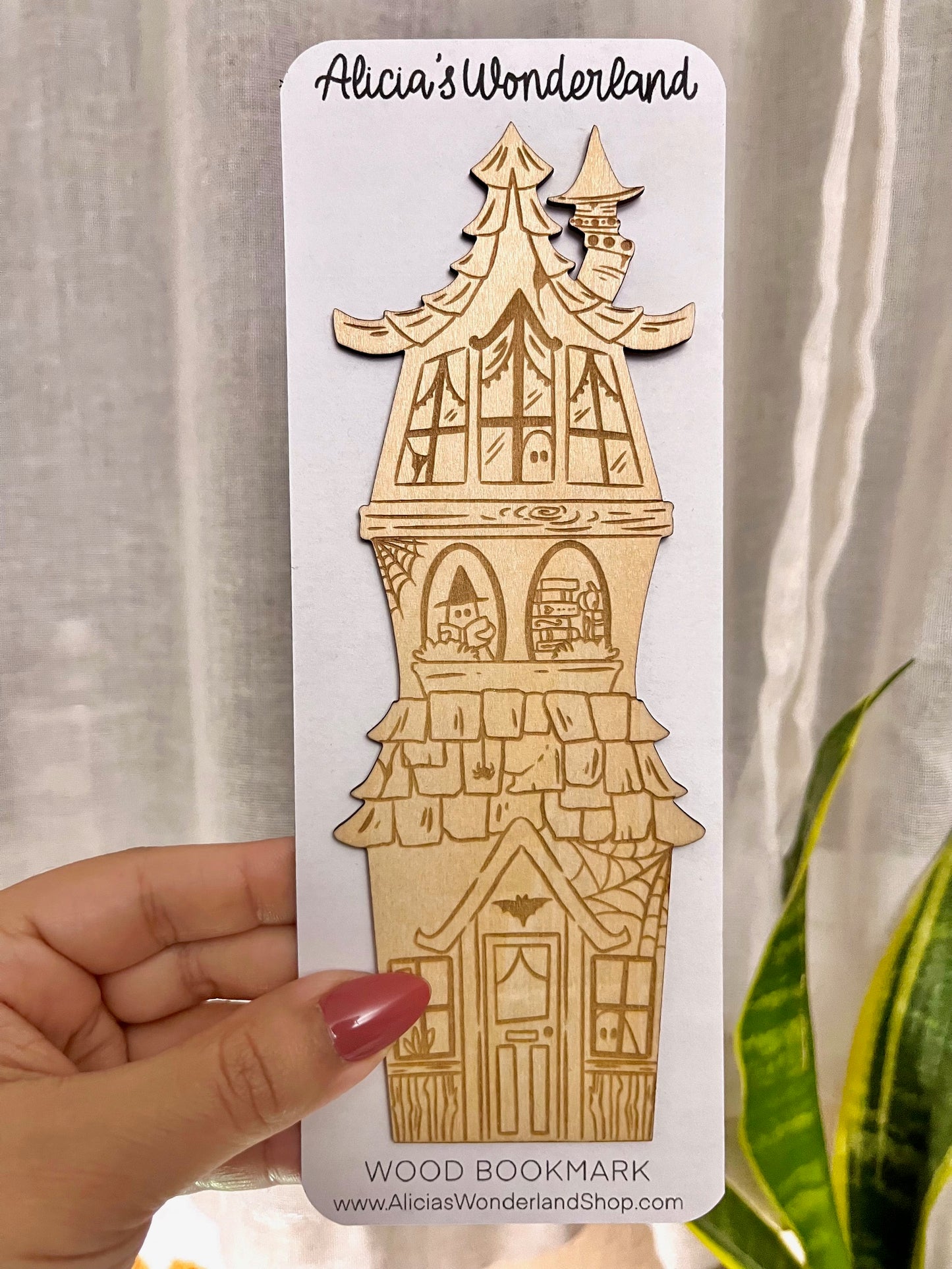 Haunted House Wood Bookmark