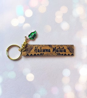 No Worries Wood Keychain