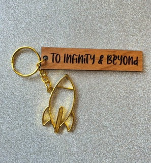 To Infinity & Beyond Wood Keychain