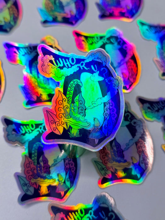 Who R U? Holographic Vinyl Sticker